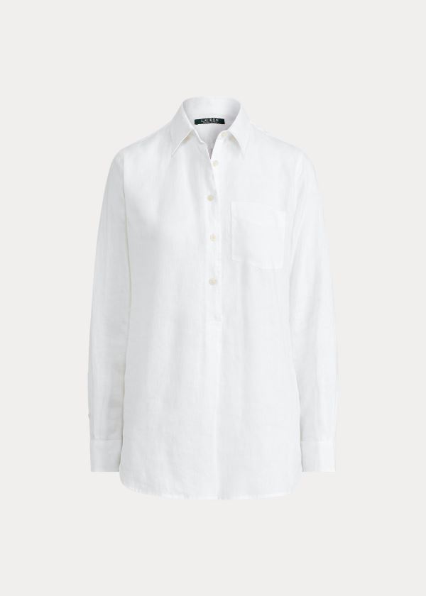 Camisa Ralph Lauren Linen Manga Comprida Mulher 12845-WYED